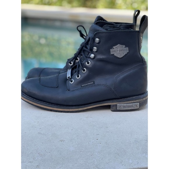 Harley-Davidson Men's Clancy Waterproof Black Motorcycle Boots M-10 - Picture 4 of 7